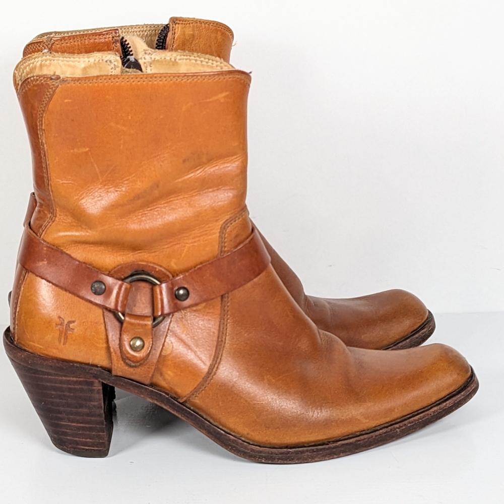 Vintage Frye western harness ankle boots Mexico 5.5